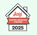 2025 Angi Super Service Award badge awarded to TDM Drywall