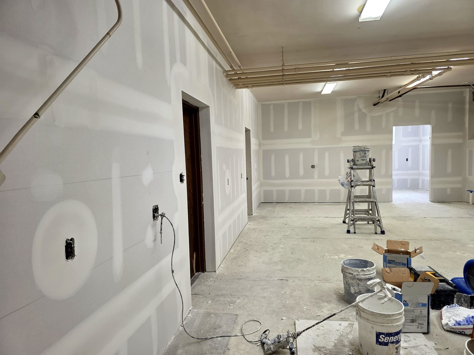Drywall work completed on a Monroe, MI project by TDM Drywall