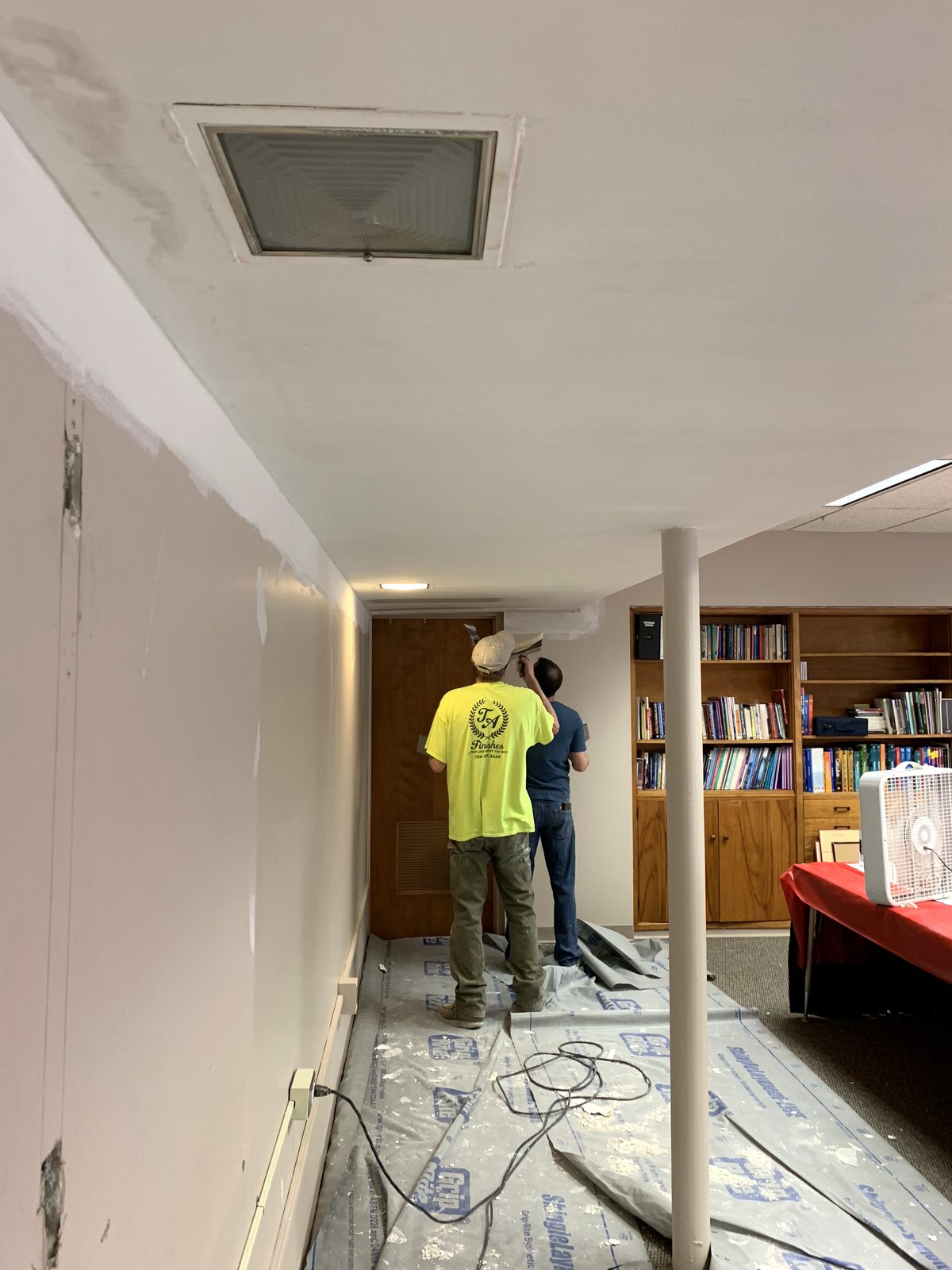 TDM Drywall crew working on a Grosse Ile, MI drywall project
