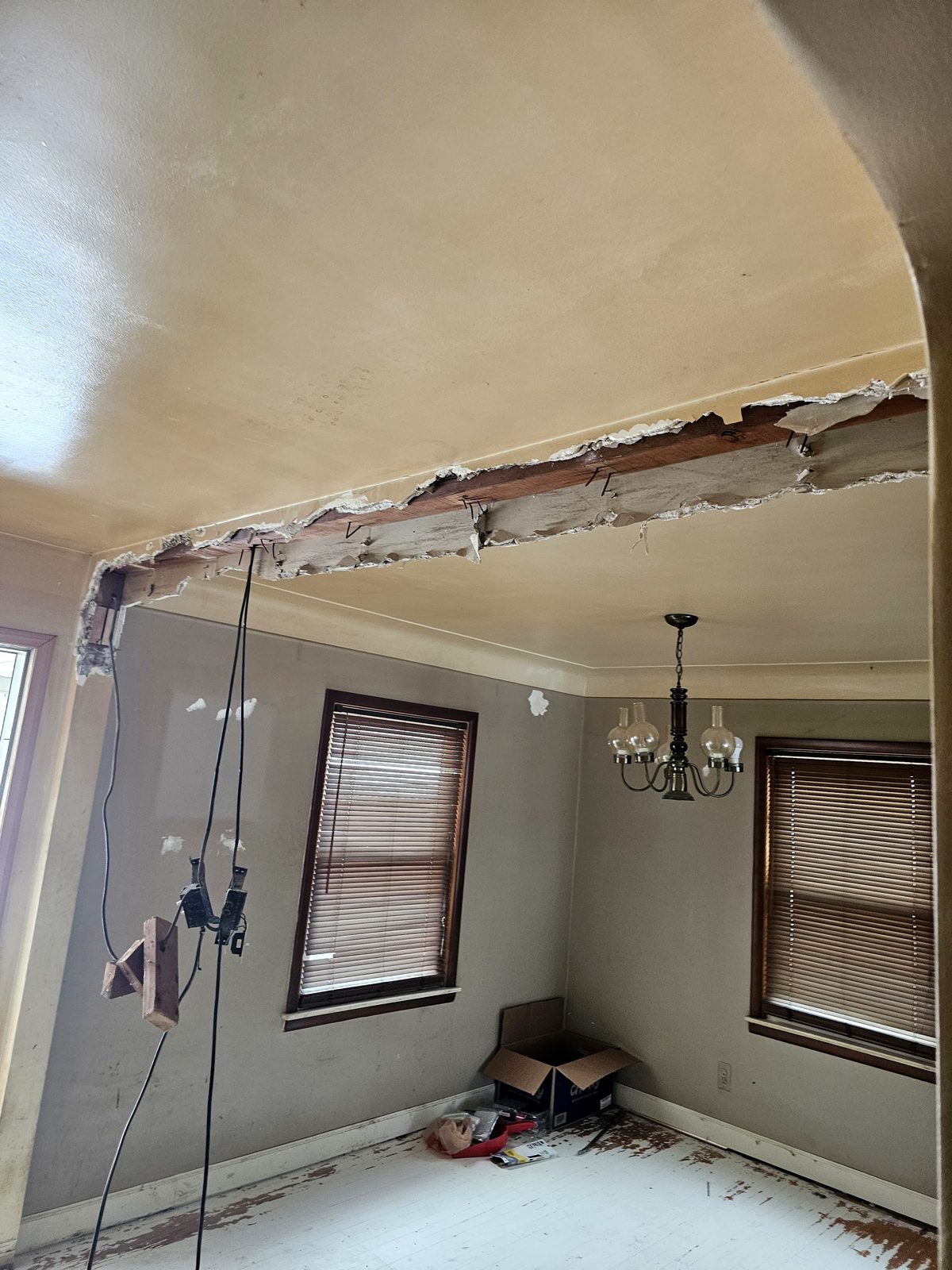 Original lath and plaster wall restored by TDM Drywall