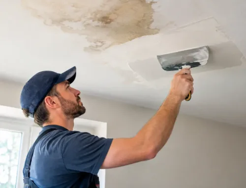 Drywall Repair After a Roof Leak Example